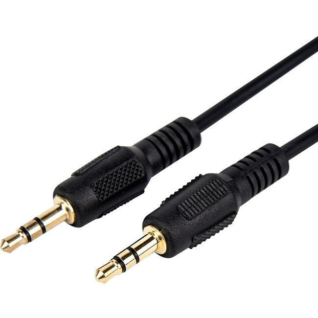 10Ft Slim 3.5Mm Stereo Cable,Male To Male Gold Plated Black