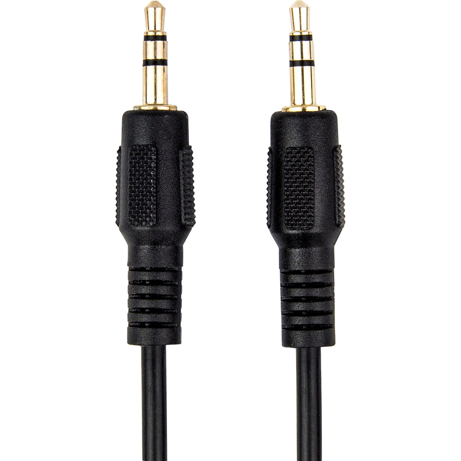 10Ft Slim 3.5Mm Stereo Cable,Male To Male Gold Plated Black