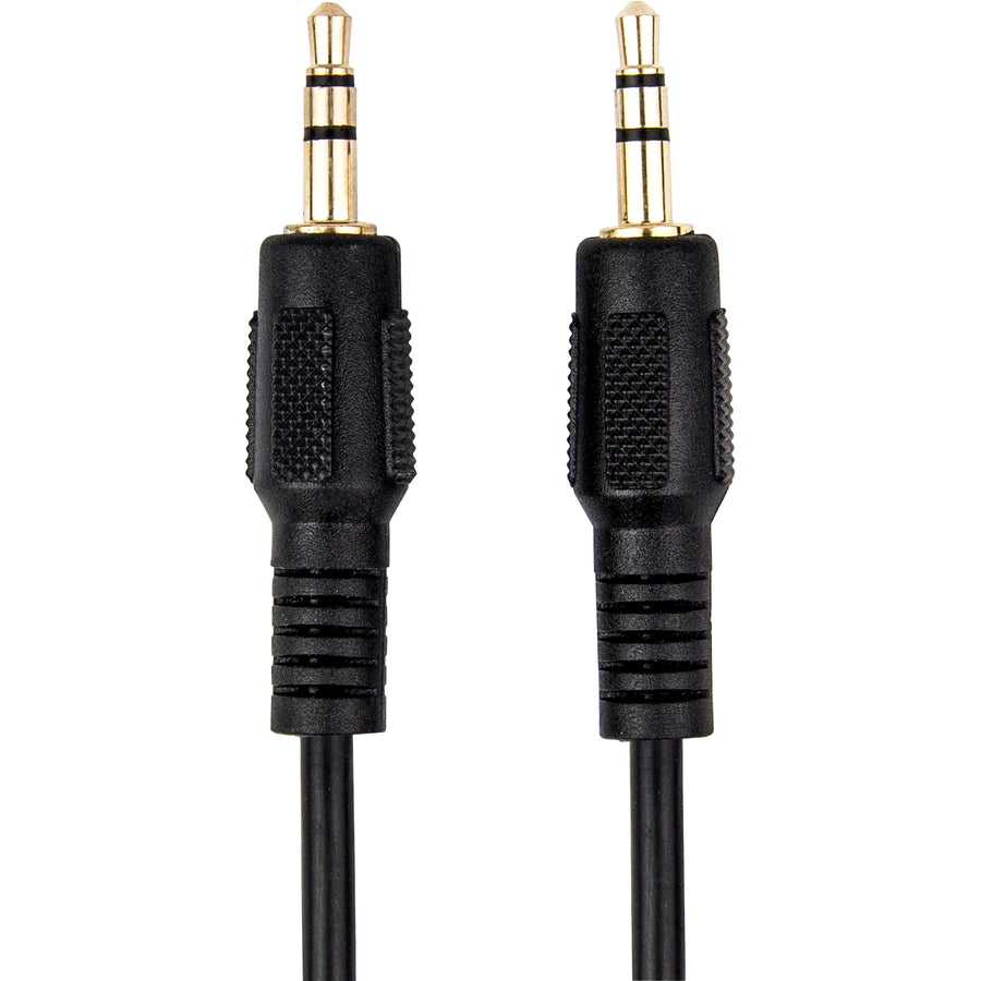 10Ft Slim 3.5Mm Stereo Cable,Male To Male Gold Plated Black