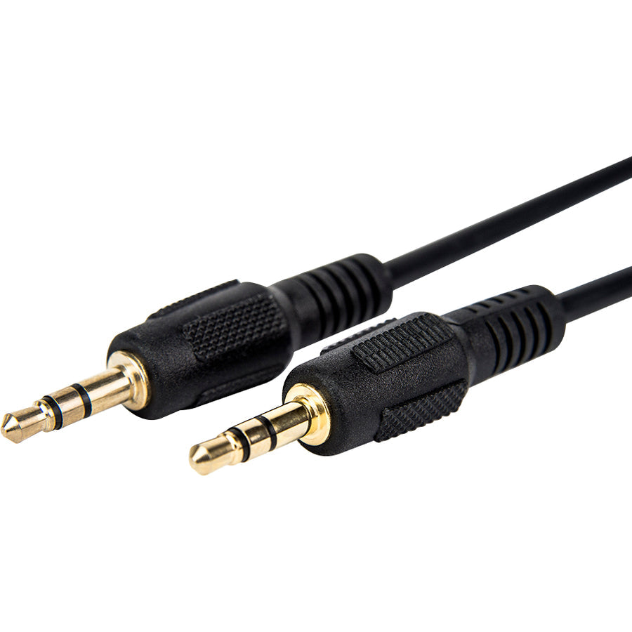 10Ft Slim 3.5Mm Stereo Cable,Male To Male Gold Plated Black