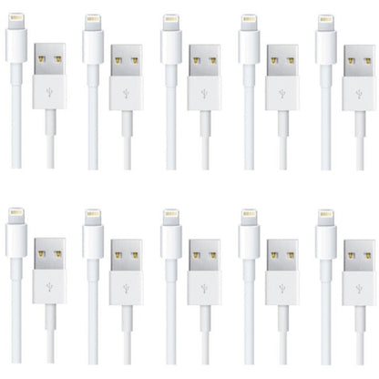 10Pk 1M 3Ft White Lightning,Cable Ipad Iphone 7 8 Xr Xs 11 12