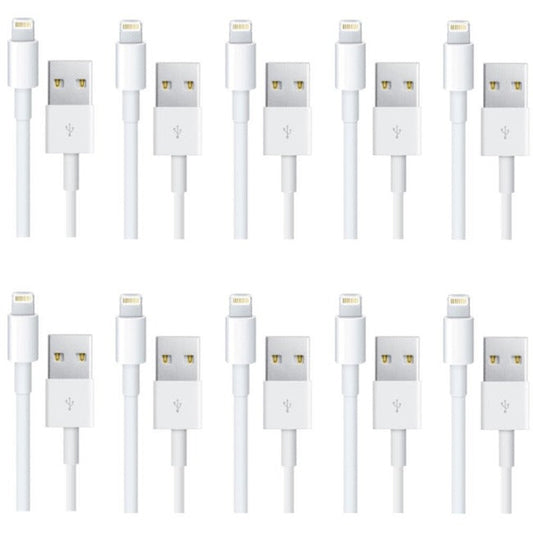 10Pk 1M 3Ft White Lightning,Cable Ipad Iphone 7 8 Xr Xs 11 12