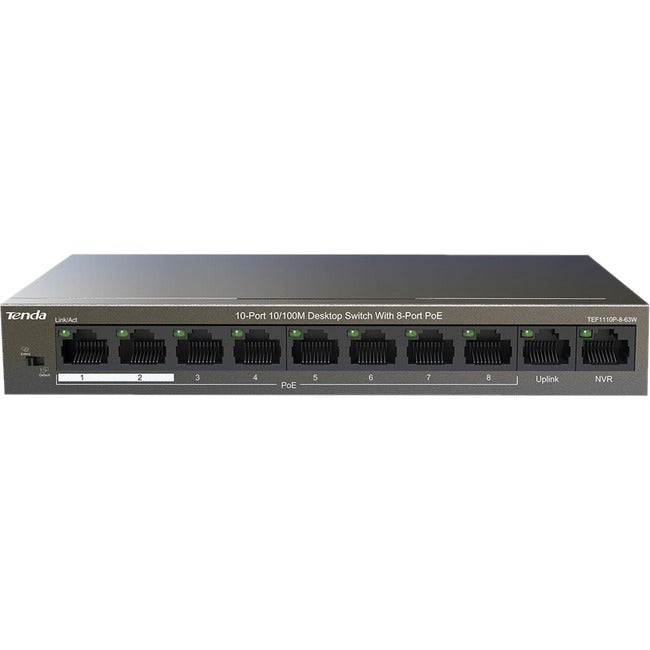 10Port 10/100M Desktop Switch,With 8Port Poe 10Port