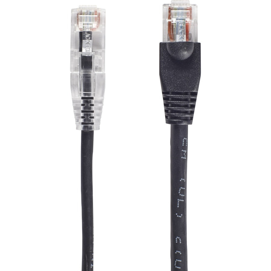 15Ft Black Cat6A Slim 28Awg Pat,Ch Cable 500Mhz Utp Cm Snagless