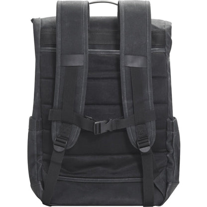 16In Elite Canvas Backpack Blk,Rolltop Quick Access Pocket