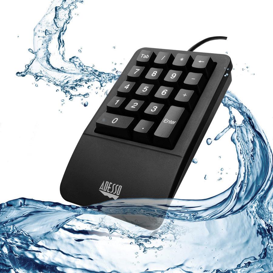 18Key Waterproof Numeric Keypad,Medical Grade Washable Usb Blk