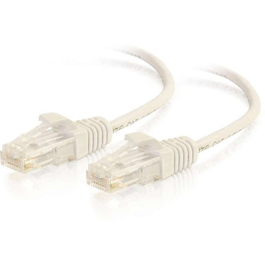 1Ft Cat6 White Cable Utp Slim,28Awg