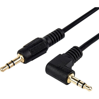 1Ft Slim 3.5Mm To Right Angle,Sterio Audio Cable Black