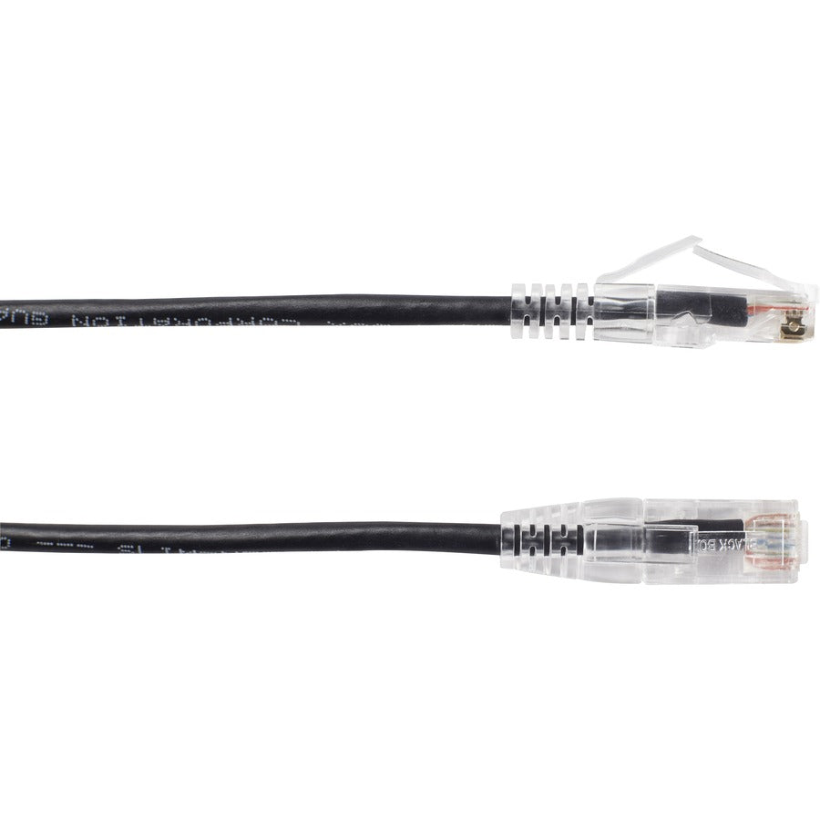 1Ft Black Cat6A Slim 28Awg Patc,H Cable 500Mhz Utp Cm Snagless