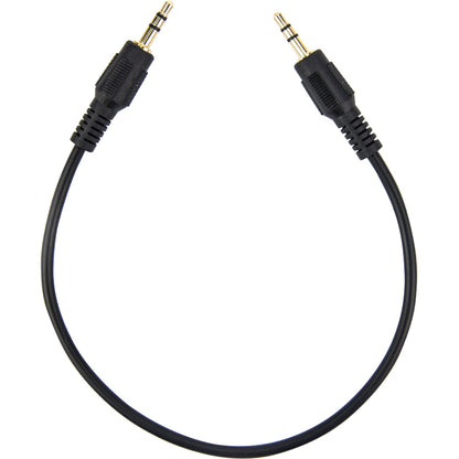 1Ft Slim 3.5Mm Stereo Cable,Male To Male Gold Plated Black