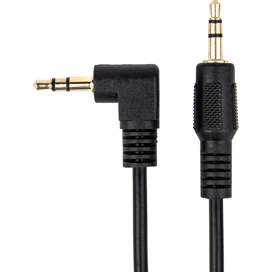 1Ft Slim 3.5Mm To Right Angle,Sterio Audio Cable Black