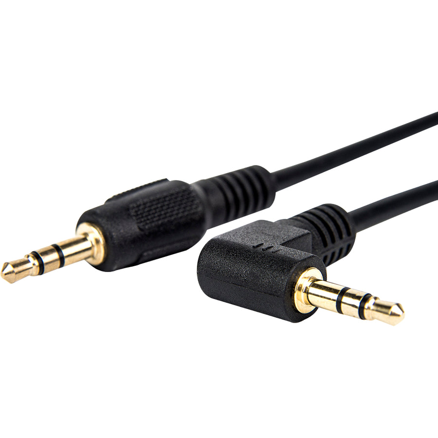 1Ft Slim 3.5Mm To Right Angle,Sterio Audio Cable Black