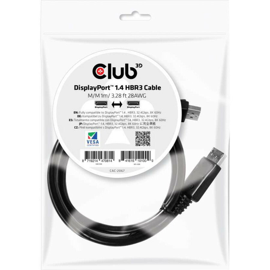 1M Displayport 1.4 Hbr3 Cable,M/M 8K 60Hz Vesa