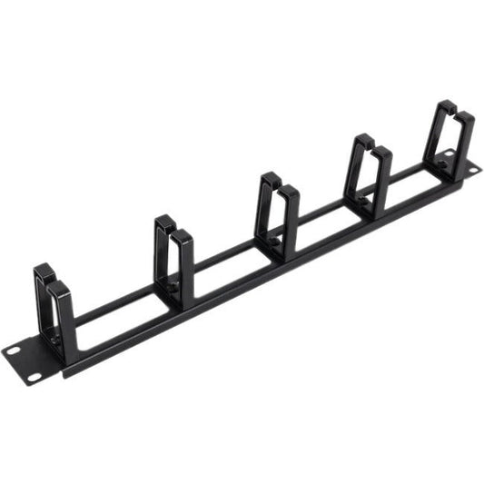 1U Horizontal Cable Manager,Black With Plastic D-Rings