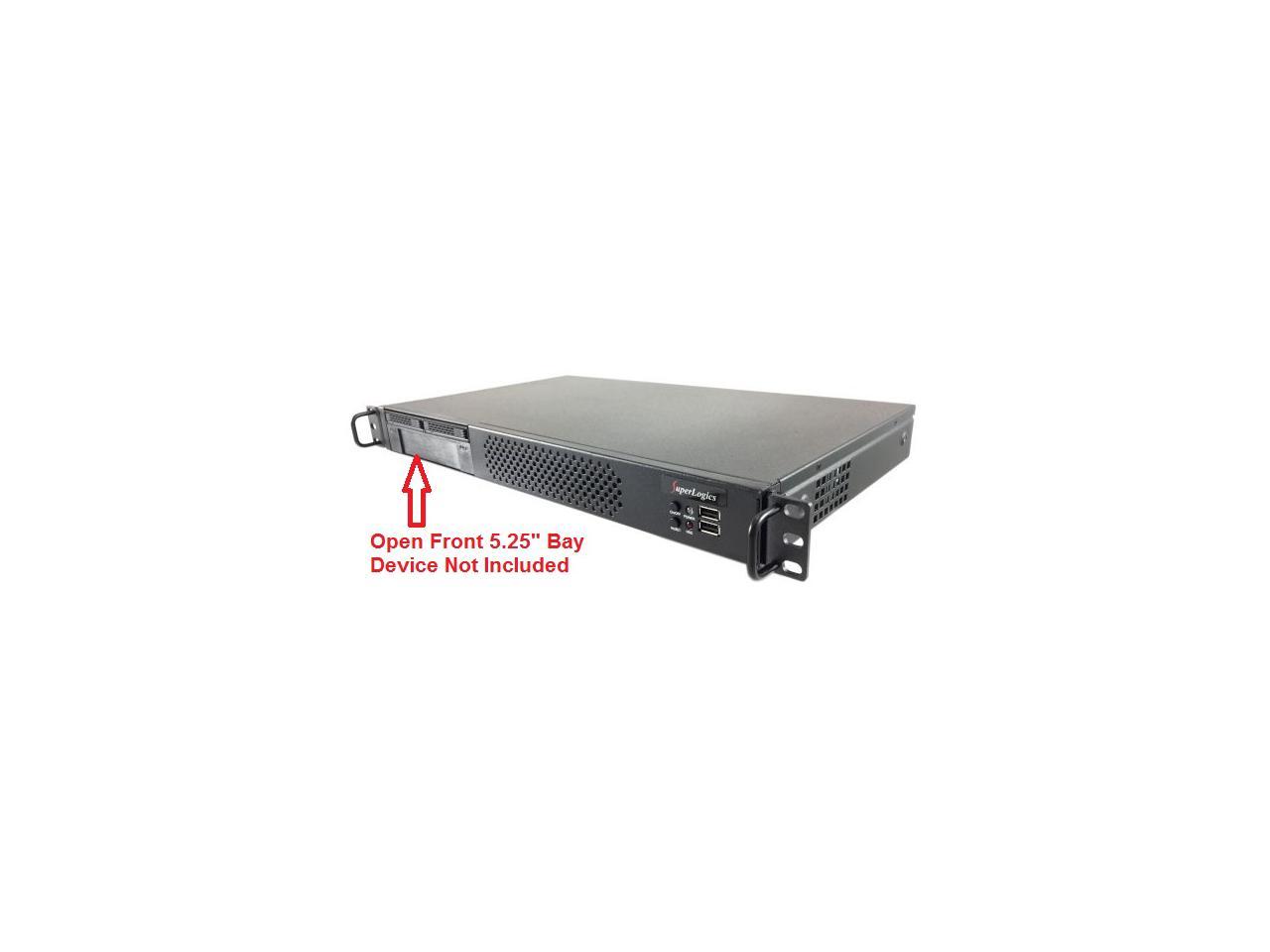 1U Short Depth Rackmount Case For Itx Motherboard Featuring Front 5.25" Drive Bay, Made In Usa, Model : Sl-Case-R1U-Rdb-Itx