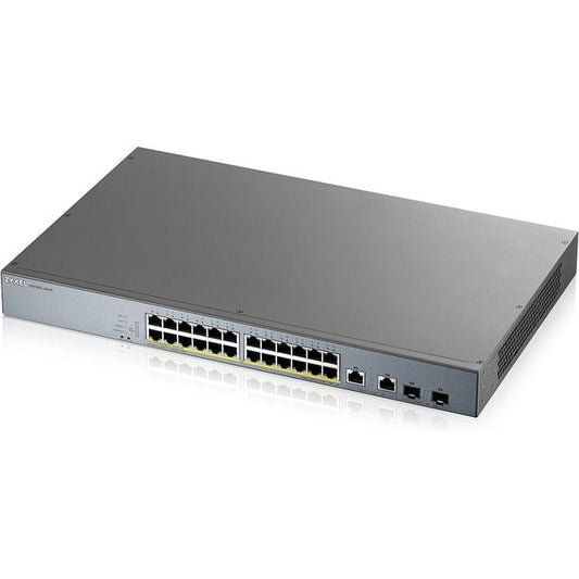 24Port Web Mngd Sw Gigabit Poe+,L2 375W W/2 Sfp Uplink