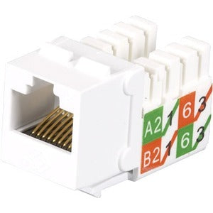 25-Pk White Unshielded Cat6 Key,Stone Jack 110 Punchdown Taa