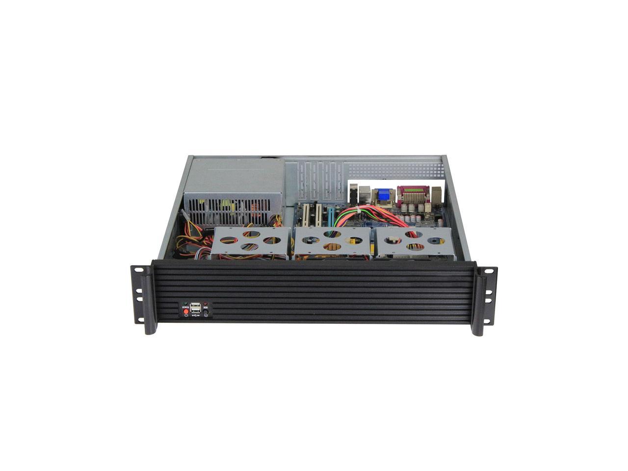 2U Server Chassis, Standard 19-Inch Rack-Mounted Server Chassis, Front Panel, Mounting Ears And