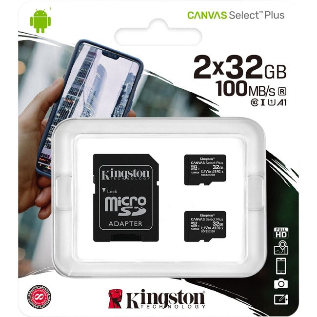 32Gb Micsdhc Canvas Select,Plus 100R A1 C10 2Pk + Single ****