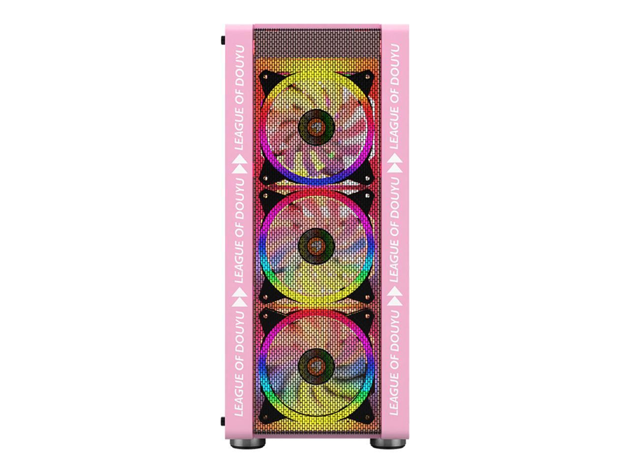 330-9 Gaming Computer Case Host Supports Atx Microe Atx Motherboard 240Mm Water Cooler Game Chassis Case Rgb Pink
