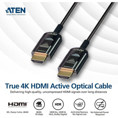 33Ft True 4K Hdmi 2.0 Active,Optical Cable