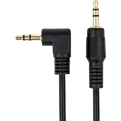 3Ft Slim 3.5Mm To Right Angle,Sterio Audio Cable Black