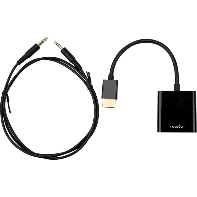 3In Hdmi To Vga M/F + 3.5Mm,Audio Cable Adapter Black