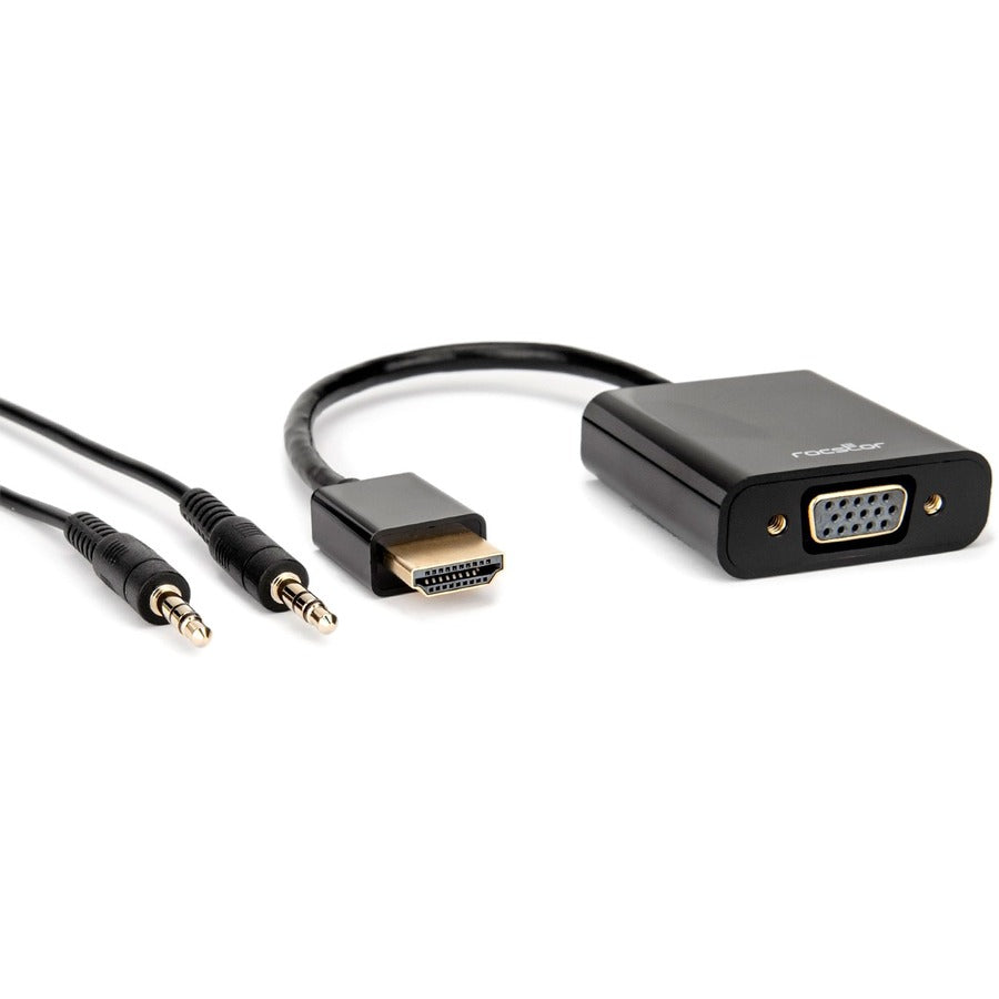 3In Hdmi To Vga M/F + 3.5Mm,Audio Cable Adapter Black