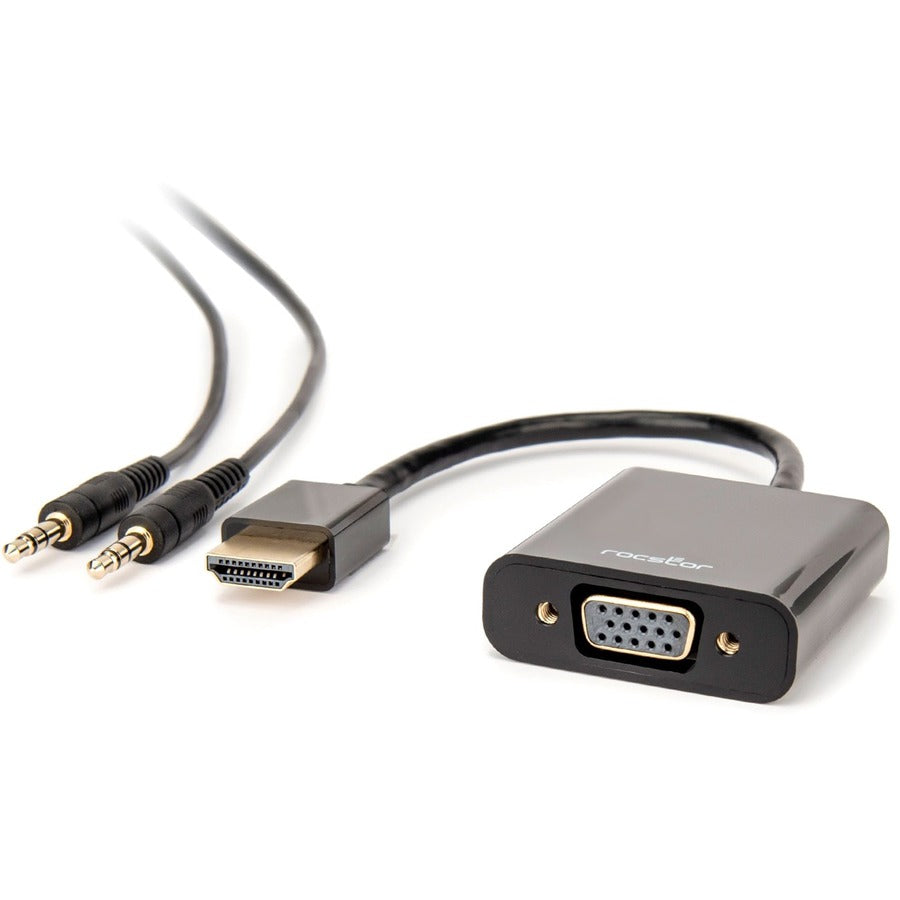 3In Hdmi To Vga M/F + 3.5Mm,Audio Cable Adapter Black