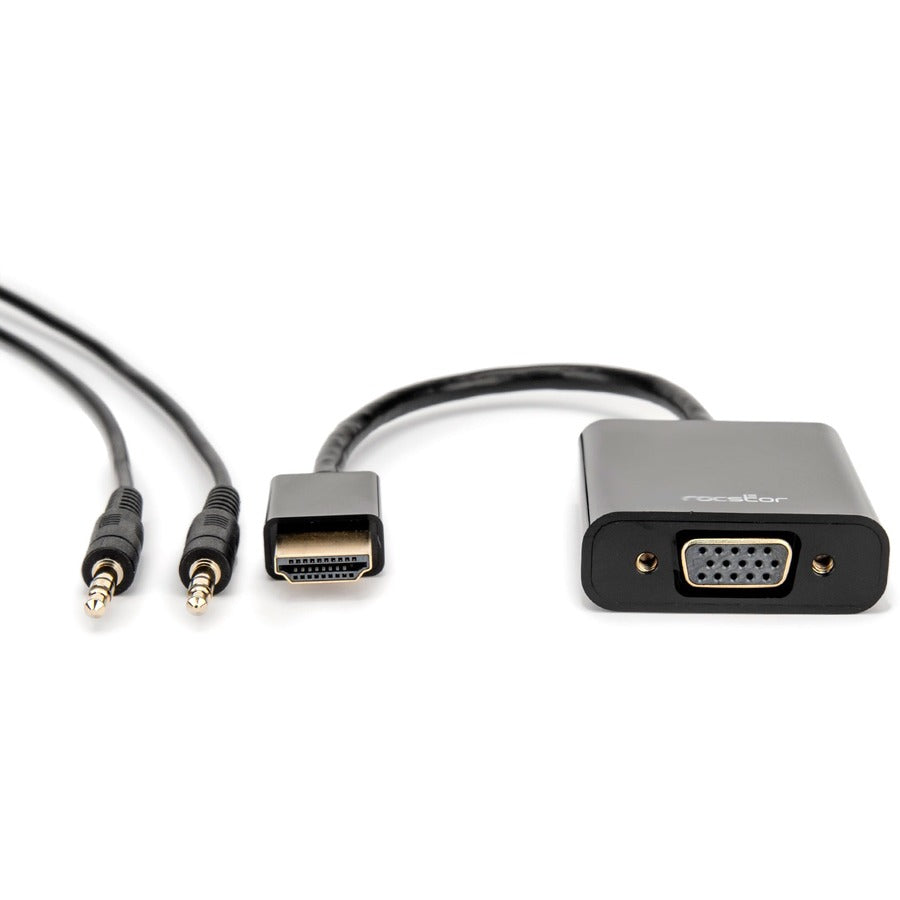 3In Hdmi To Vga M/F + 3.5Mm,Audio Cable Adapter Black