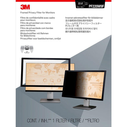 3M Framed Privacy Filter For 22" Widescreen Monitor
