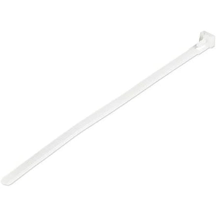 4Xem 100 Pack 10" Reusable Cable Ties - White Medium Nylon/Plastic Zip Tie