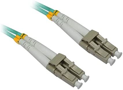 4Xem 6M Aqua Multimode Lc To Lc 50/125 Duplex Fiber Optic Patch Cable