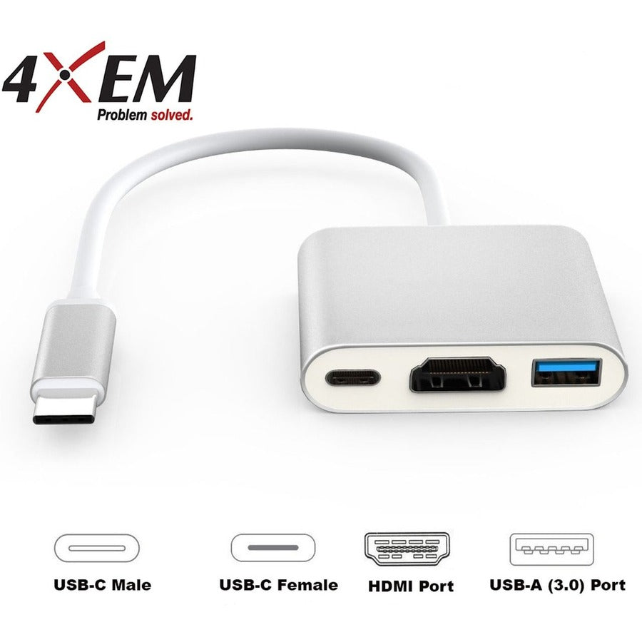 4Xem 3-In-1 Usb-C Docking Station With 4K Hdmi And Usb 3.0