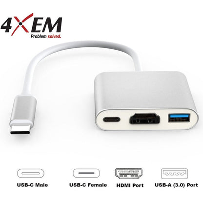 4Xem 3-In-1 Usb-C Docking Station With 4K Hdmi And Usb 3.0