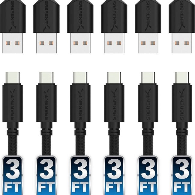 50Pk Usb 2.0 To Usb-C Sync &,Charge Cable 6X3Ft Braided Nylon