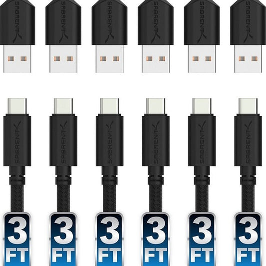 50Pk Usb 2.0 To Usb-C Sync &,Charge Cable 6X3Ft Braided Nylon