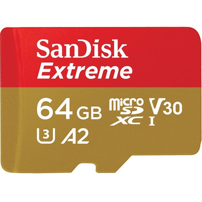 SANDISK - 64 Go Carte microSD Extreme avec Adaptateur SD | Idéal pour les  Caméras d'Action & Drones | Design Durable | Incl. Logiciel de Récupération