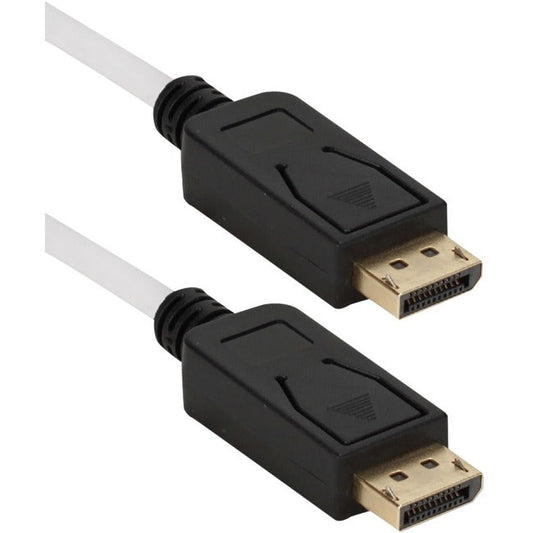 6Ft Displayport Ultrahd 4K Wht,Cable W/Black Connectors & Latches