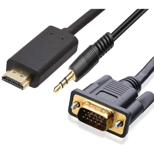 6Ft Hdmi To Vga Cable 2M,Active Adapter With Audio