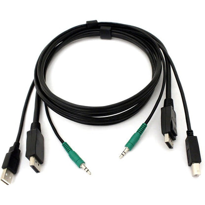 6Ft Secure Kvm Cable Dp,Usb A-B 3.5Mm Audio