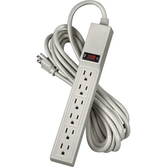 6Out Power Strip 15Ft Cord,Platinum