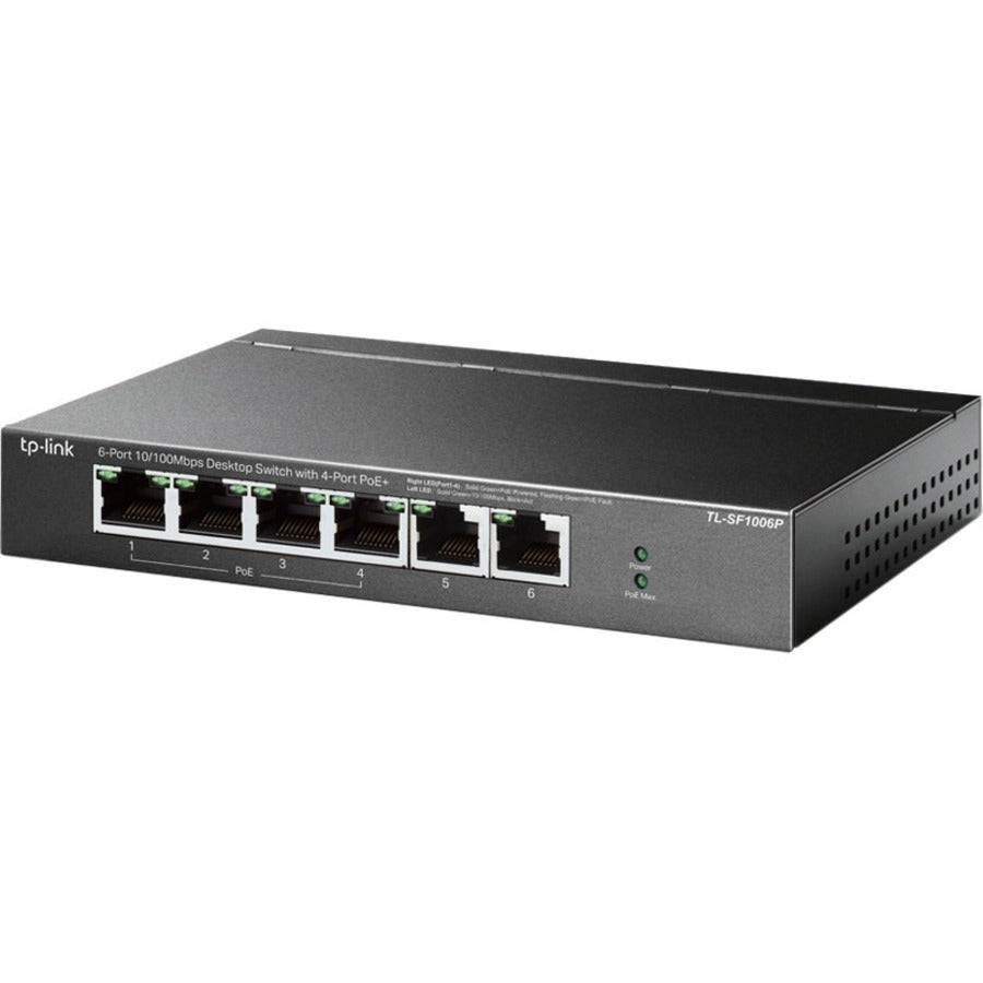 6Port 10/100Mbps Desktop Switch,With 4Port Poe+