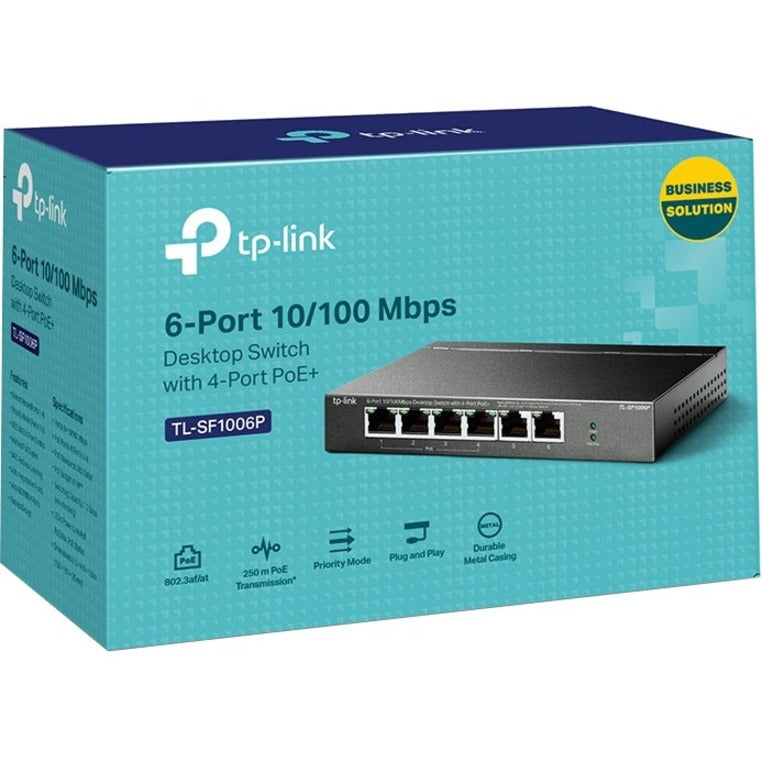 6Port 10/100Mbps Desktop Switch,With 4Port Poe+