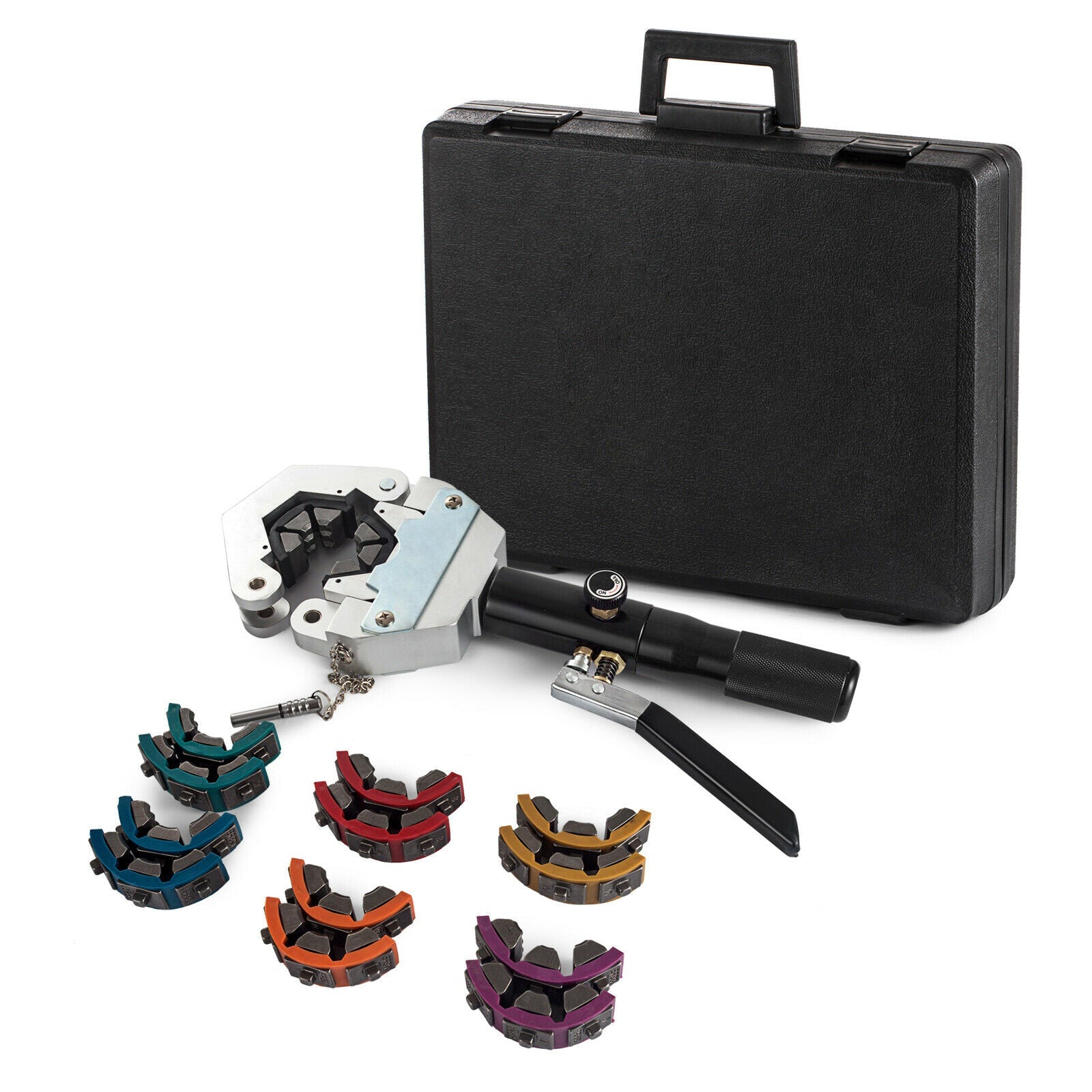 VEVOR Hydraulic Hose Crimper Hydra-Krimp 71500,Manual AC Hose Crimper Kit  Air Conditioning Repaire Handheld,Hydraulic Hose Crimping Tool with 7 Die  Set, for Barbed and Beaded Hose Fittings