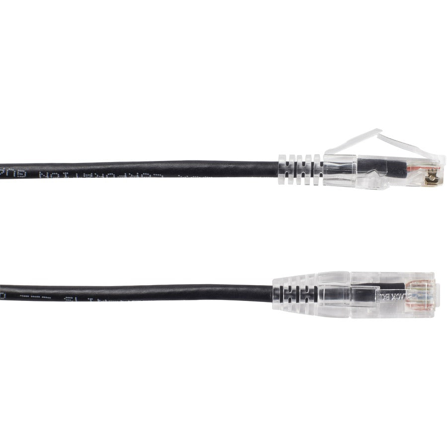 7Ft Black Cat6A Slim 28Awg Patc,H Cable 500Mhz Utp Cm Snagless