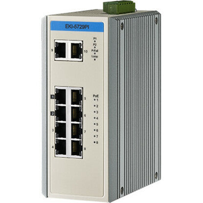 8Port Gbe (Poe/Poe+) + 2Port,Gbe Lite-Mgd Switch -40-75C