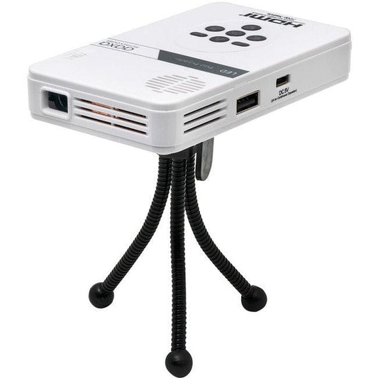 Aaxa Led Pico Projector With 80 Minute Battery Life, Mini-Hdmi, 15,000 Hour Led Life, And Media Player