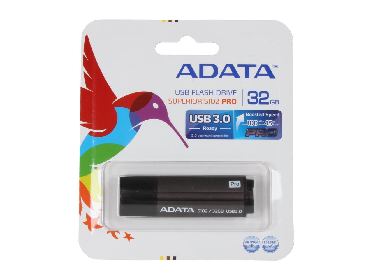 Adata 128Gb S102 Pro Advanced Usb 3.0 Flash Drive, Speed Up To 100Mb/S (As102P-128G-Rgy)