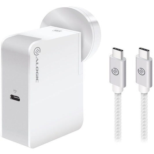 Alogic Usb-C Laptop/Macbook Wall Charger 60W With Power Delivery- Travel Edition With Au, Eu, Uk, Us Plugs And 2M Cable